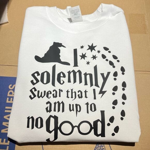 Harry Potter I Solemnly Swear i am up to no good NEW white short sleeve shirt - Picture 4 of 4